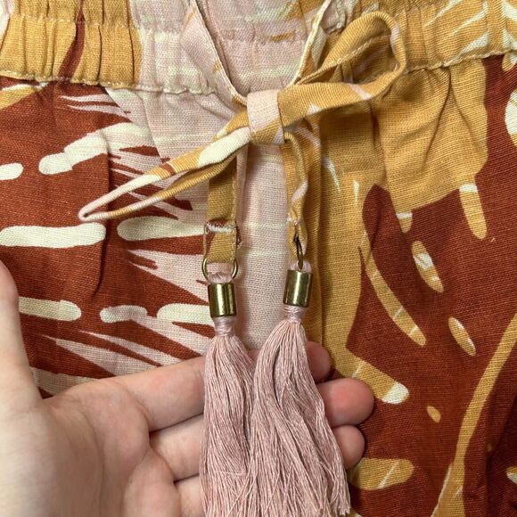 L*Space Gene Set Button Up S/S Top Pull On Shorts Pink/Gold Women's Small NWT - Picture 11 of 13